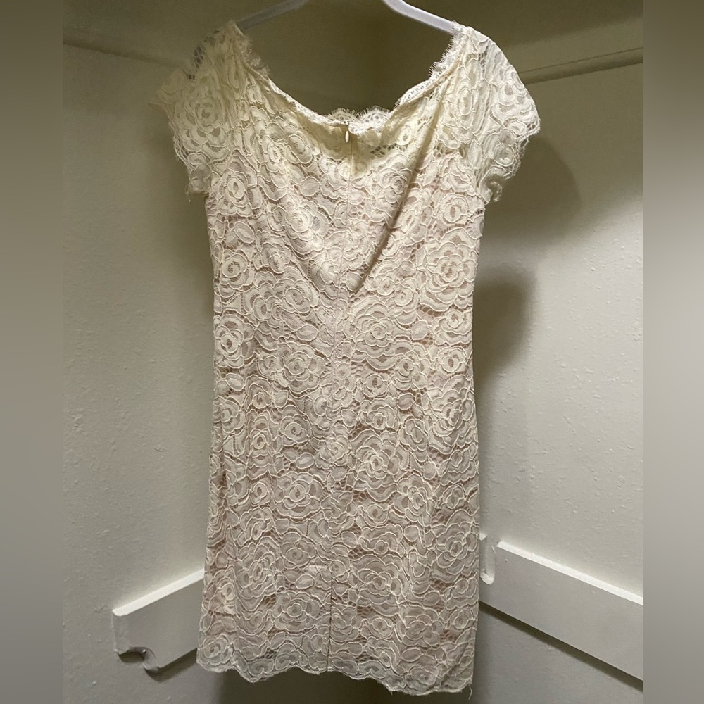 Adrianna Papell White Lace Dress Bridal